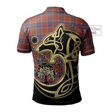 Cameron of Lochiel Ancient Tartan Polo Shirt with Family Crest Celtic Wolf Style