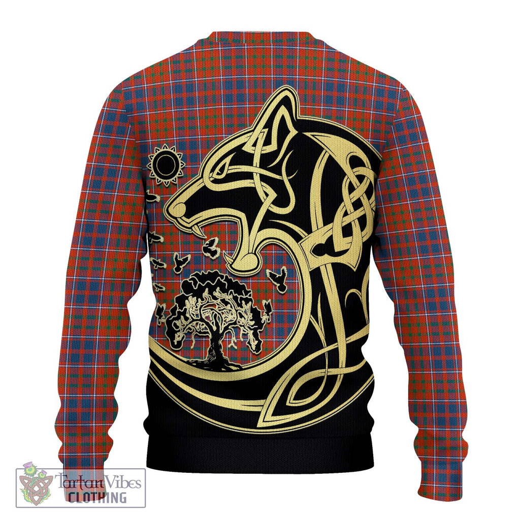 Cameron of Lochiel Ancient Tartan Knitted Sweater with Family Crest Celtic Wolf Style - Tartan Vibes Clothing