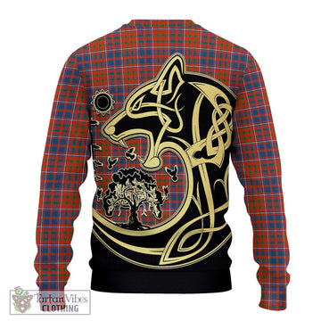 Cameron of Lochiel Ancient Tartan Ugly Sweater with Family Crest Celtic Wolf Style