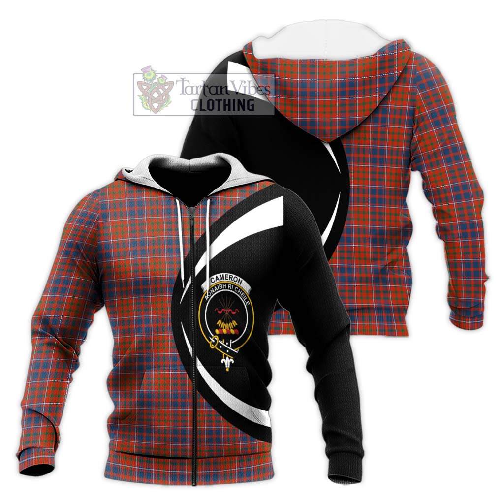 Cameron of Lochiel Ancient Tartan Knitted Hoodie with Family Crest Circle Style Unisex Knitted Zip Hoodie - Tartan Vibes Clothing