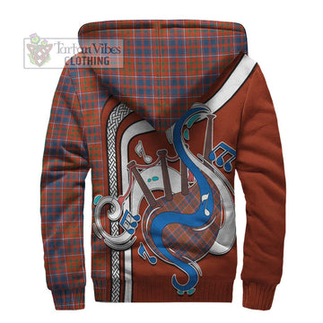 Cameron of Lochiel Ancient Tartan Sherpa Hoodie with Epic Bagpipe Style