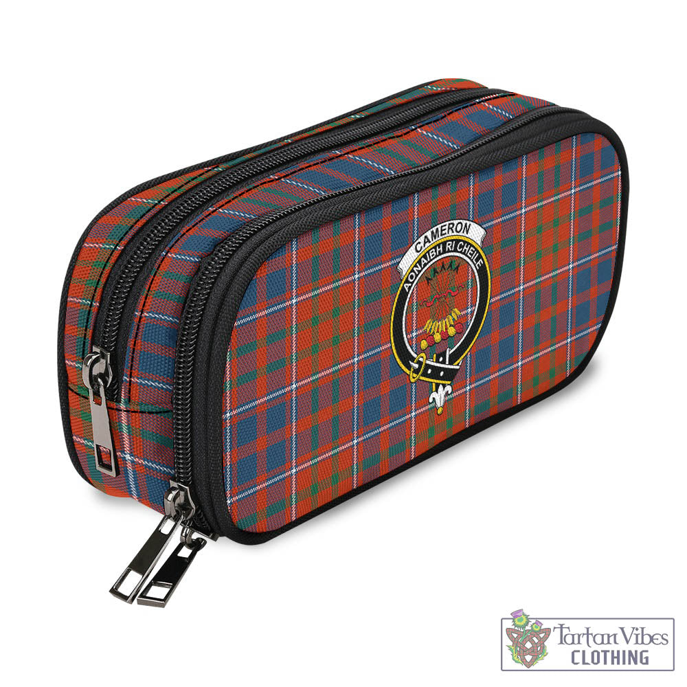 Tartan Vibes Clothing Cameron of Lochiel Ancient Tartan Pen and Pencil Case with Family Crest