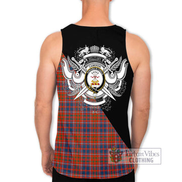 Cameron of Lochiel Ancient Tartan Men's Tank Top with Family Crest and Military Logo Style