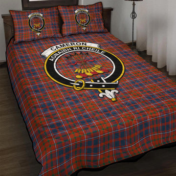 Cameron of Lochiel Ancient Tartan Quilt Bed Set with Family Crest