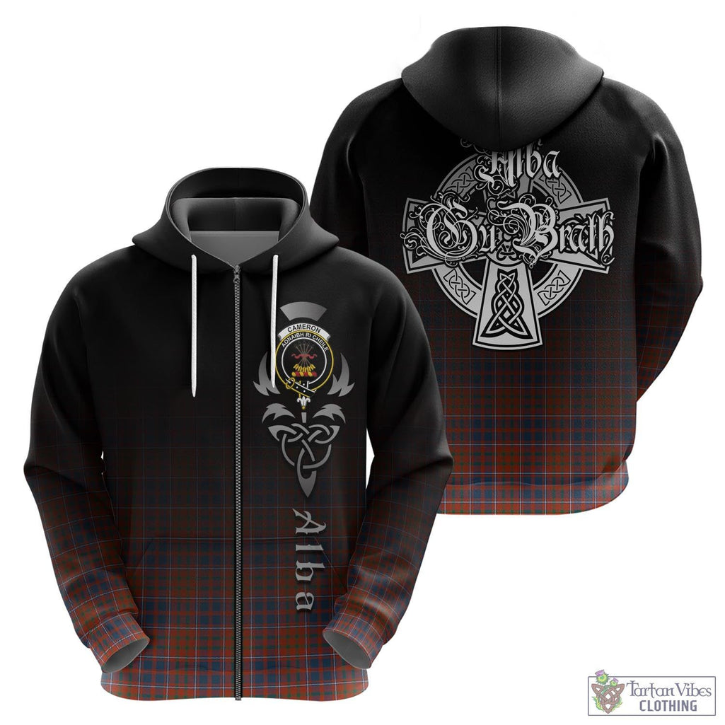 Tartan Vibes Clothing Cameron of Lochiel Ancient Tartan Hoodie Featuring Alba Gu Brath Family Crest Celtic Inspired