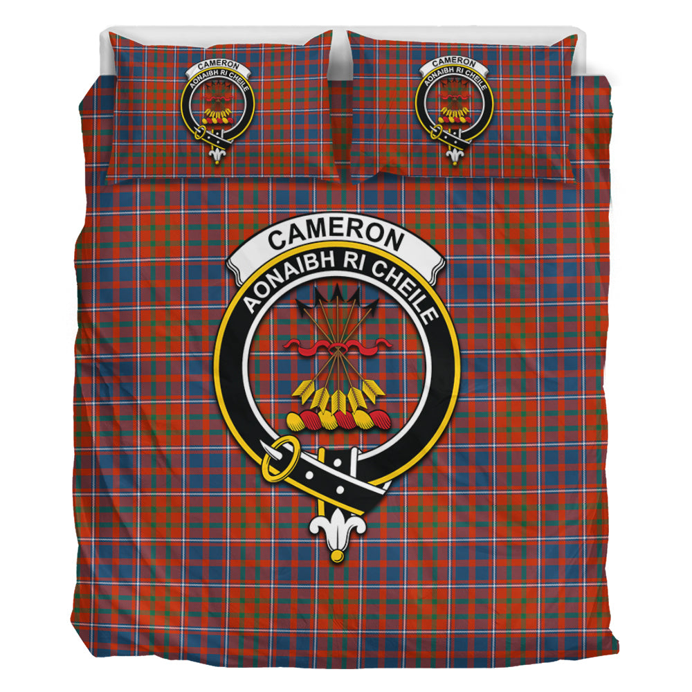 Cameron of Lochiel Ancient Tartan Bedding Set with Family Crest - Tartan Vibes Clothing