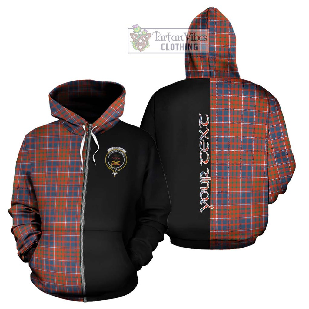 Cameron of Lochiel Ancient Tartan Hoodie with Family Crest and Half Of Me Style - Tartanvibesclothing Shop