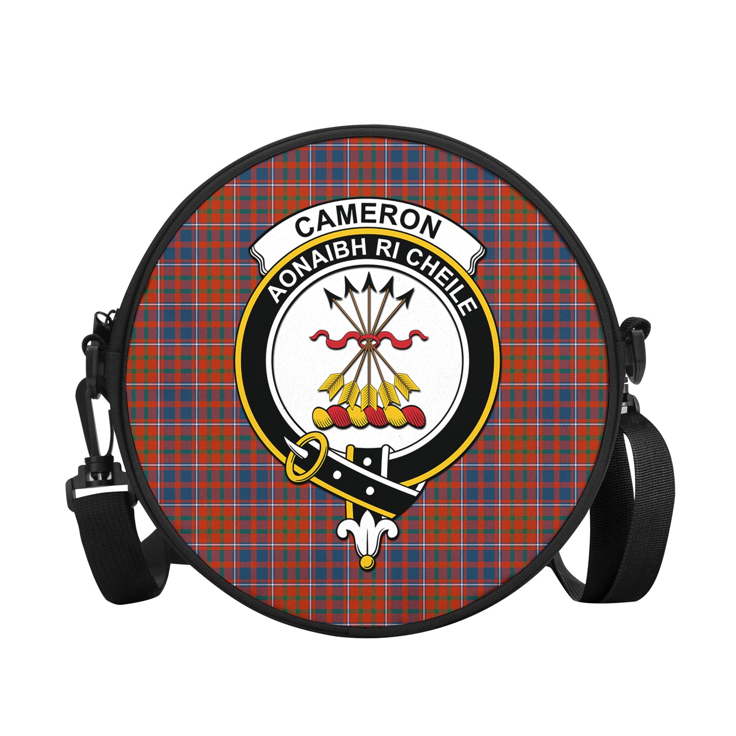 cameron-of-lochiel-ancient-tartan-round-satchel-bags-with-family-crest