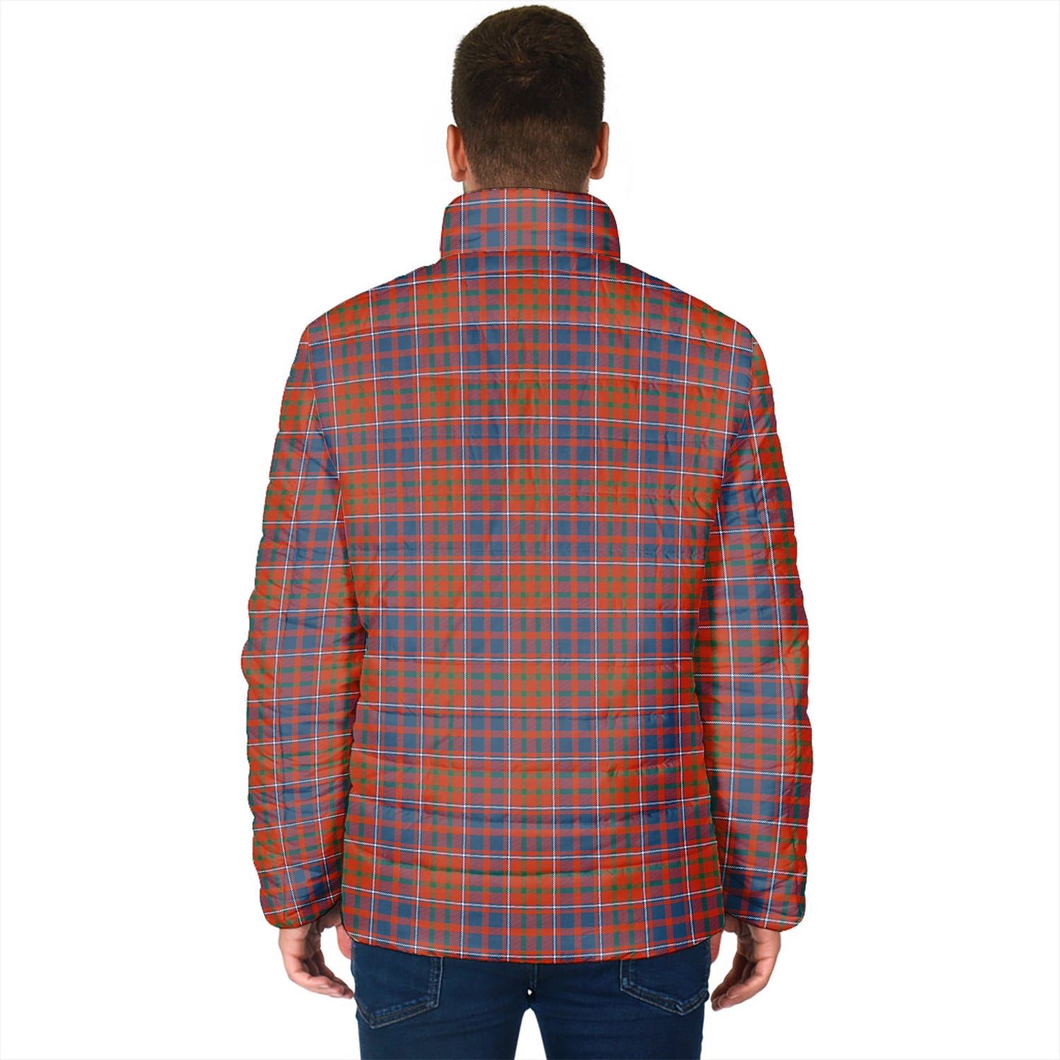 Cameron of Lochiel Ancient Tartan Padded Jacket with Family Crest - Tartan Vibes Clothing