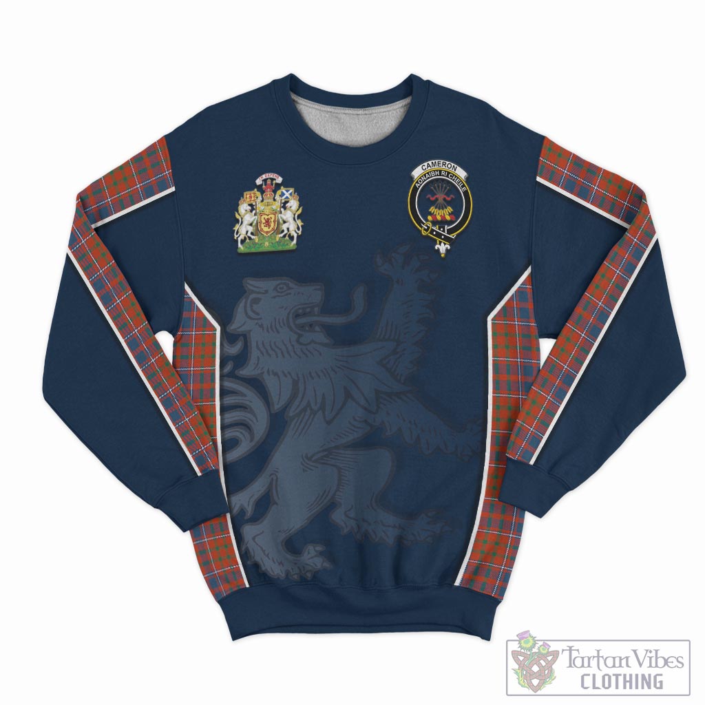 Tartan Vibes Clothing Cameron of Lochiel Ancient Tartan Sweater with Family Crest and Lion Rampant Vibes Sport Style