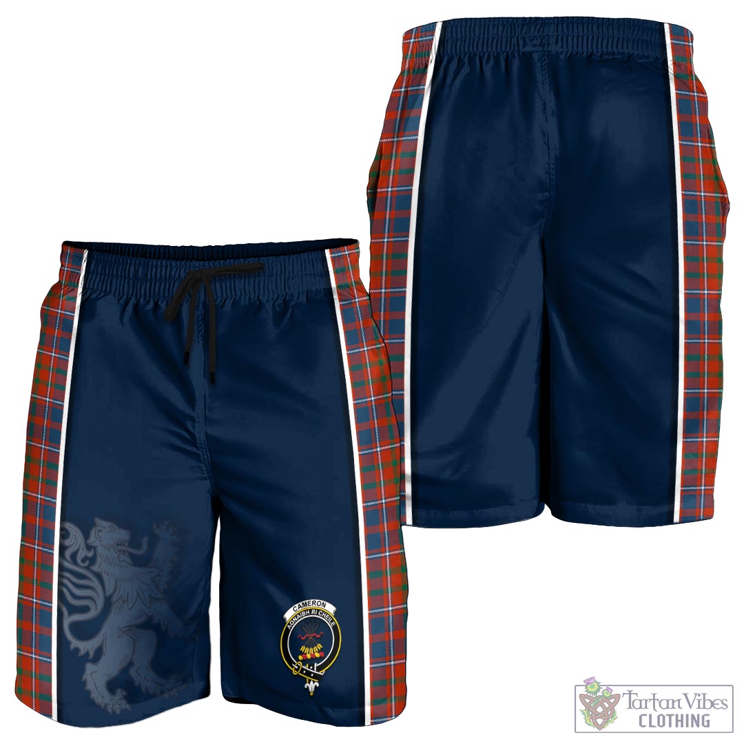 Tartan Vibes Clothing Cameron of Lochiel Ancient Tartan Men's Shorts with Family Crest and Lion Rampant Vibes Sport Style