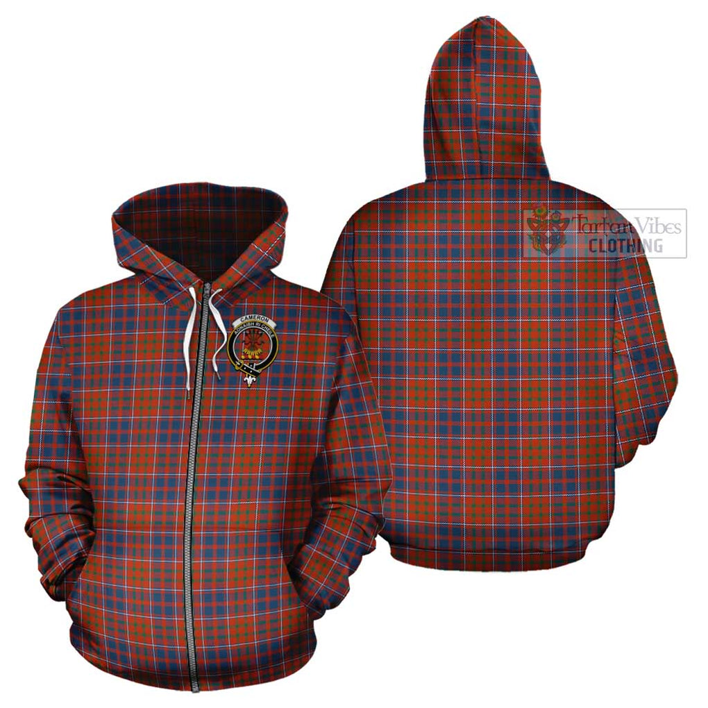 Cameron of Lochiel Ancient Tartan Cotton Hoodie with Family Crest Zip Hoodie - Tartan Vibes Clothing