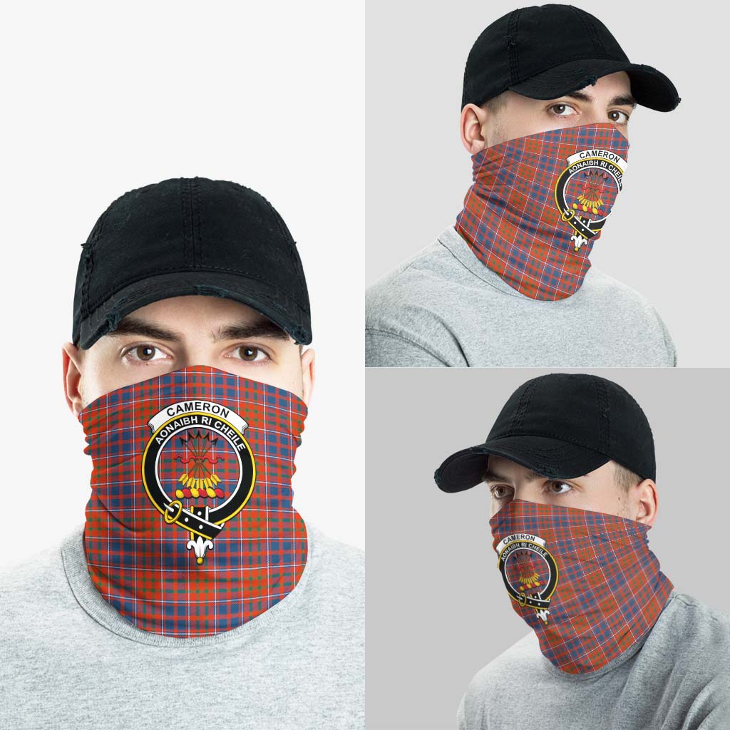 Cameron of Lochiel Ancient Tartan Neck Gaiters, Tartan Bandanas, Tartan Head Band with Family Crest