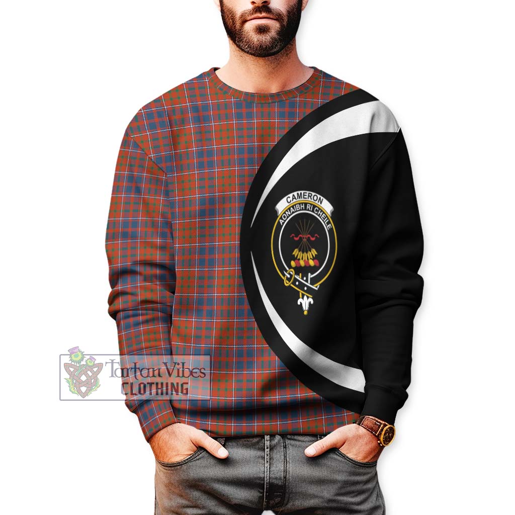 Cameron of Lochiel Ancient Tartan Sweatshirt with Family Crest Circle Style - Tartan Vibes Clothing