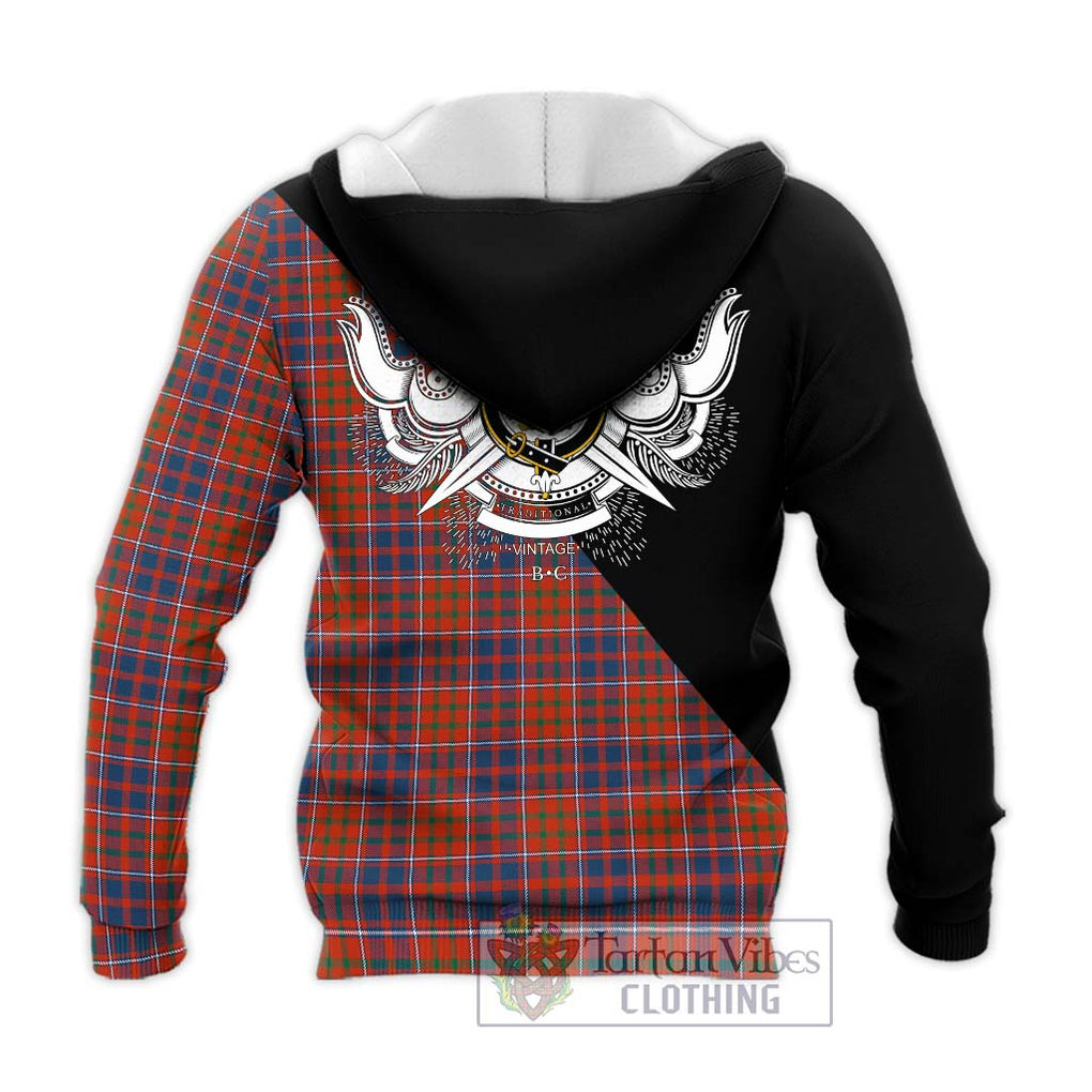 Cameron of Lochiel Ancient Tartan Knitted Hoodie with Family Crest and Military Logo Style - Tartanvibesclothing Shop