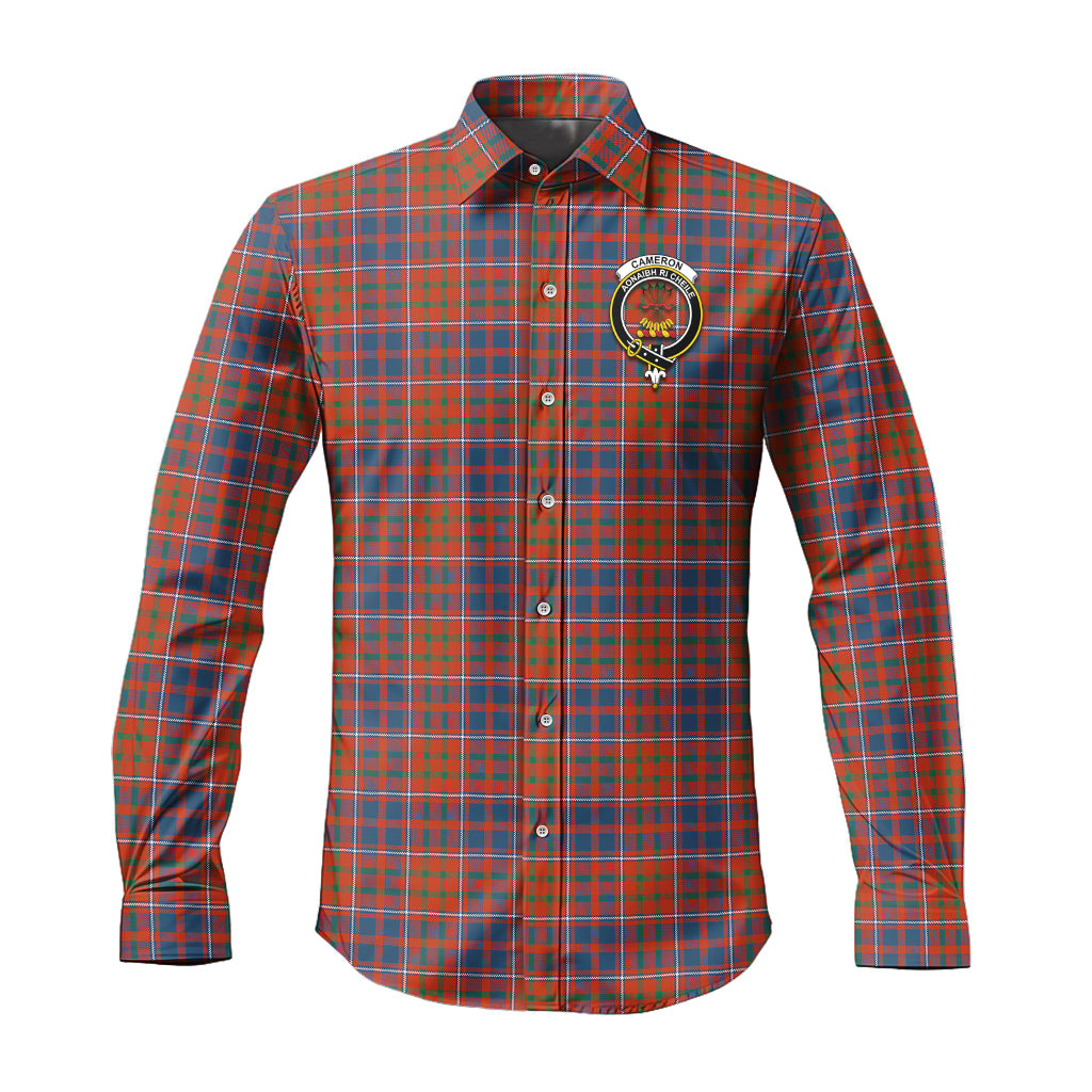 cameron-of-lochiel-ancient-tartan-long-sleeve-button-up-shirt-with-family-crest