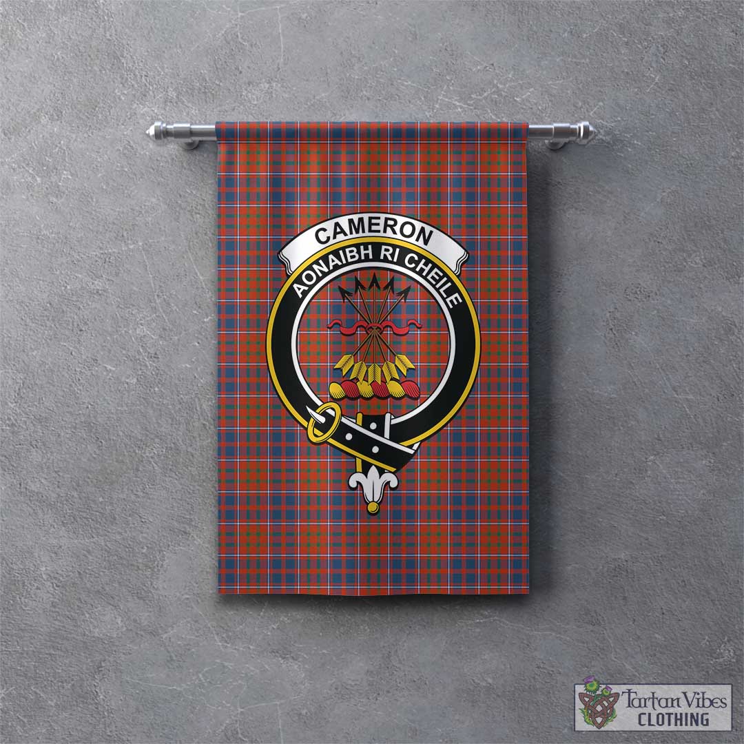 Tartan Vibes Clothing Cameron of Lochiel Ancient Tartan Gonfalon, Tartan Banner with Family Crest