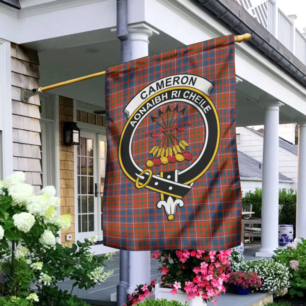 Cameron of Lochiel Ancient Tartan Flag with Family Crest - Tartan Vibes Clothing