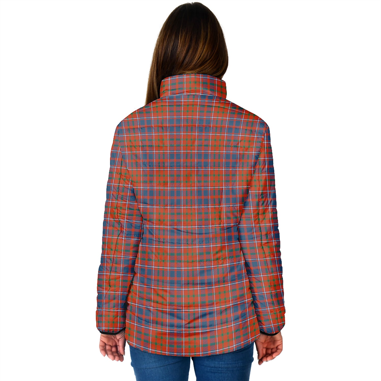 Cameron of Lochiel Ancient Tartan Padded Jacket with Family Crest - Tartan Vibes Clothing