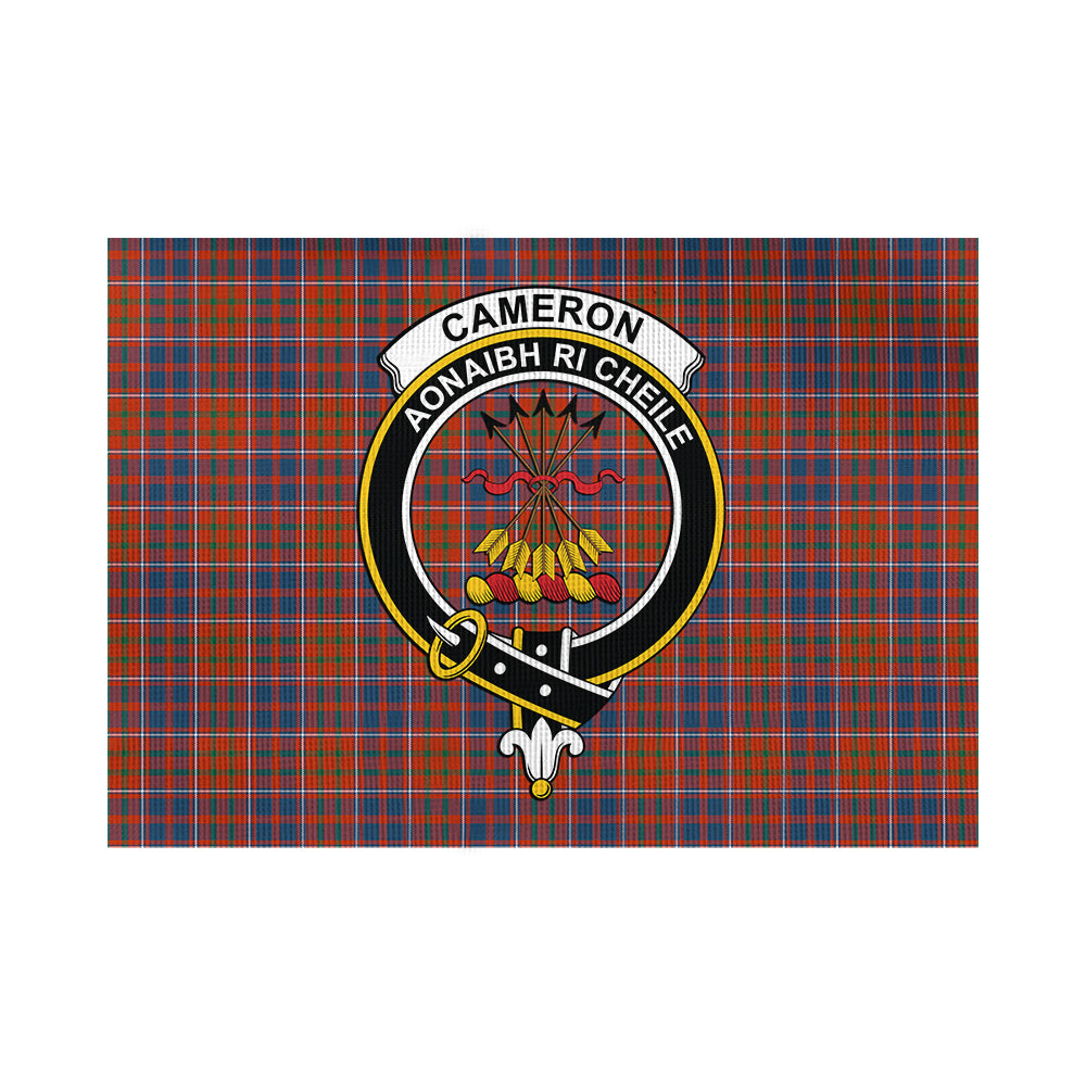 Cameron of Lochiel Ancient Tartan Flag with Family Crest - Tartan Vibes Clothing