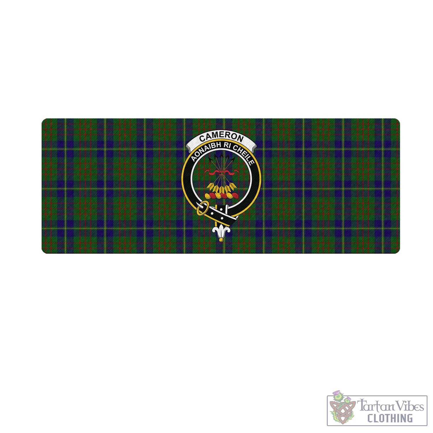 Tartan Vibes Clothing Cameron of Lochiel Hunting Tartan Mouse Pad with Family Crest