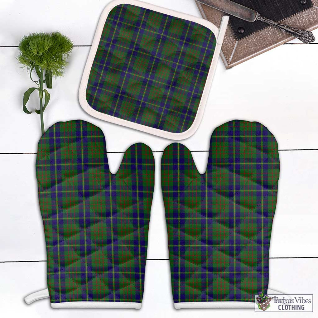 Cameron of Lochiel Hunting Tartan Combo Oven Mitt & Pot-Holder Combo 1 Oven Mitt & 1 Pot-Holder White - Tartan Vibes Clothing