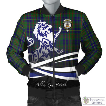 Cameron of Lochiel Hunting Tartan Bomber Jacket with Alba Gu Brath Regal Lion Emblem