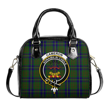 Cameron of Lochiel Hunting Tartan Shoulder Handbags with Family Crest