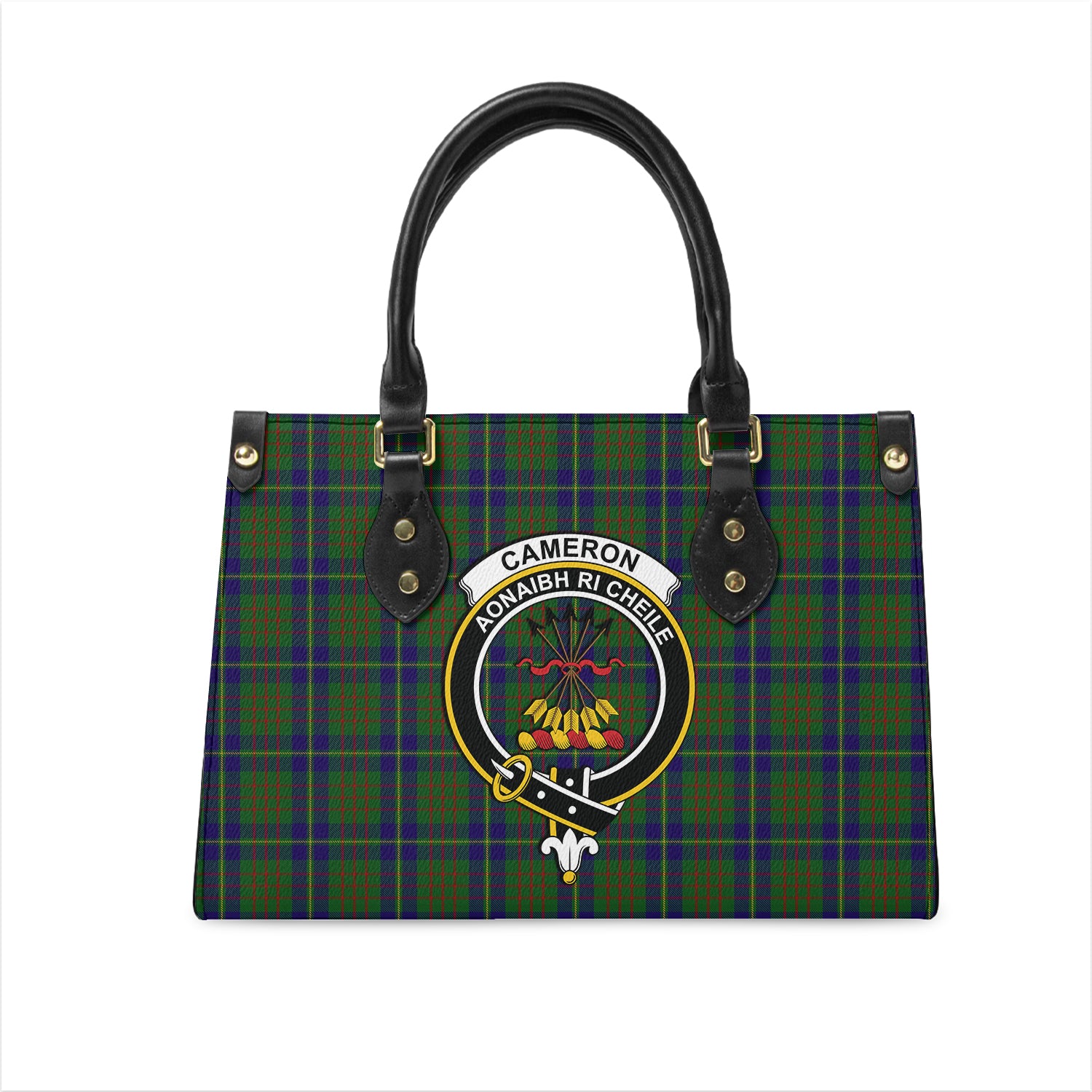 cameron-of-lochiel-hunting-tartan-leather-bag-with-family-crest