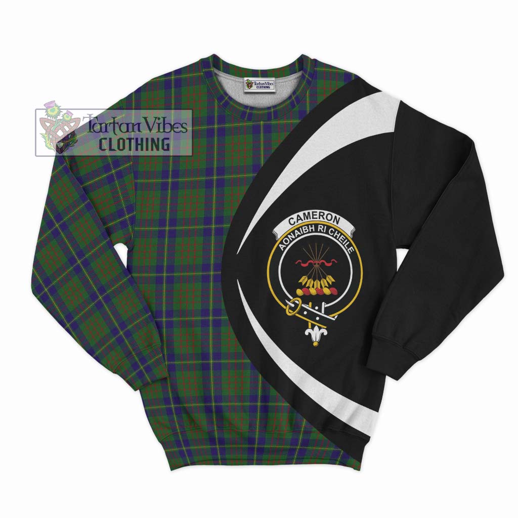 Cameron of Lochiel Hunting Tartan Sweatshirt with Family Crest Circle Style Unisex - Tartan Vibes Clothing