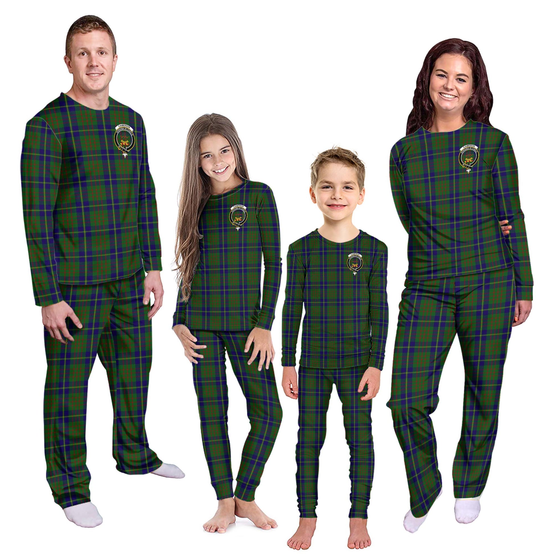 Cameron of Lochiel Hunting Tartan Pajamas Family Set with Family Crest Kid - Tartan Vibes Clothing