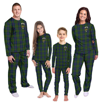 Cameron of Lochiel Hunting Tartan Pajamas Family Set with Family Crest