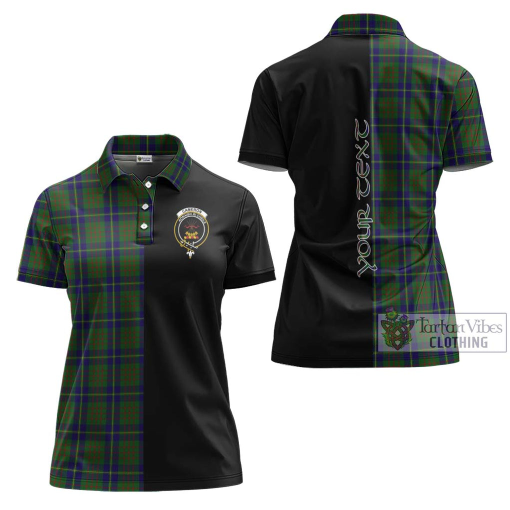 Cameron of Lochiel Hunting Tartan Women's Polo Shirt with Family Crest and Half Of Me Style Women - Tartanvibesclothing Shop