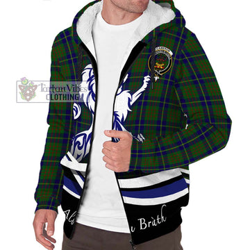 Cameron of Lochiel Hunting Tartan Sherpa Hoodie with Alba Gu Brath Regal Lion Emblem