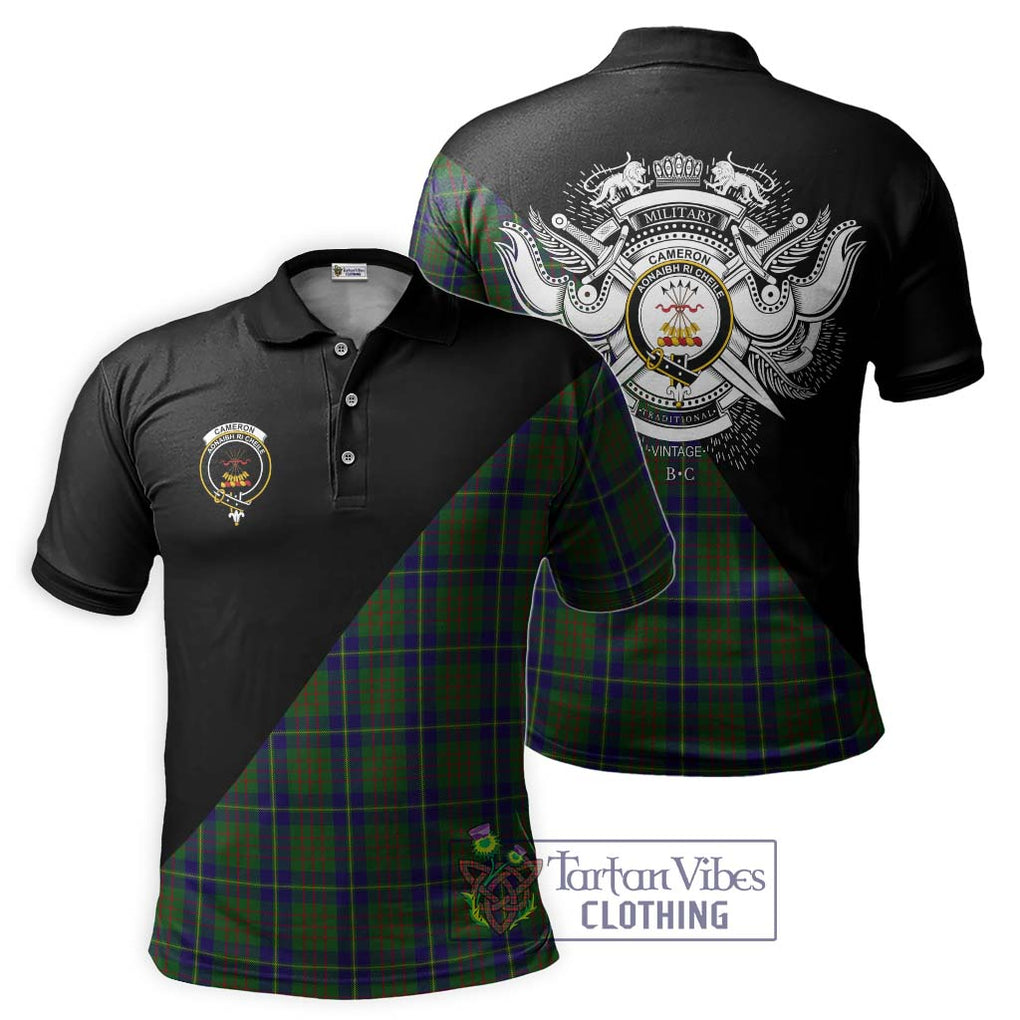 Cameron of Lochiel Hunting Tartan Polo Shirt with Family Crest and Military Logo Style Kid - Tartanvibesclothing Shop