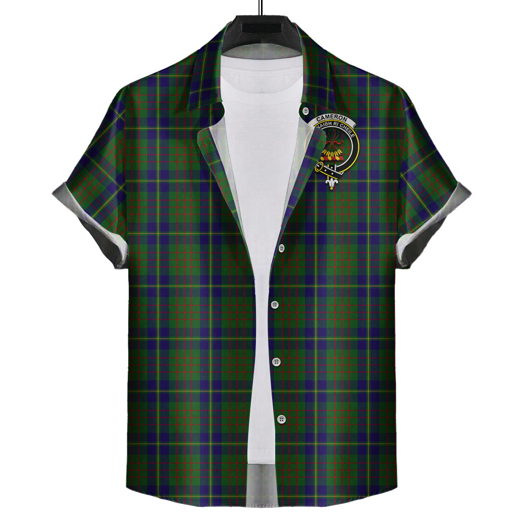 cameron-of-lochiel-hunting-tartan-short-sleeve-button-down-shirt-with-family-crest