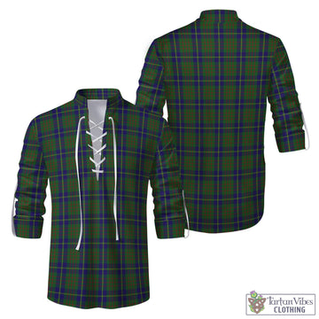 Cameron of Lochiel Hunting Tartan Men's Scottish Traditional Jacobite Ghillie Kilt Shirt