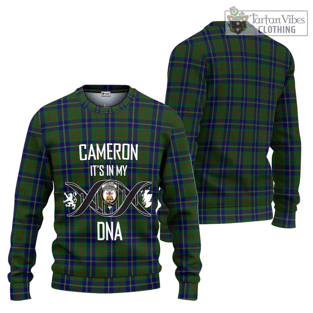 Cameron of Lochiel Hunting Tartan Knitted Sweater with Family Crest DNA In Me Style Unisex - Tartanvibesclothing Shop