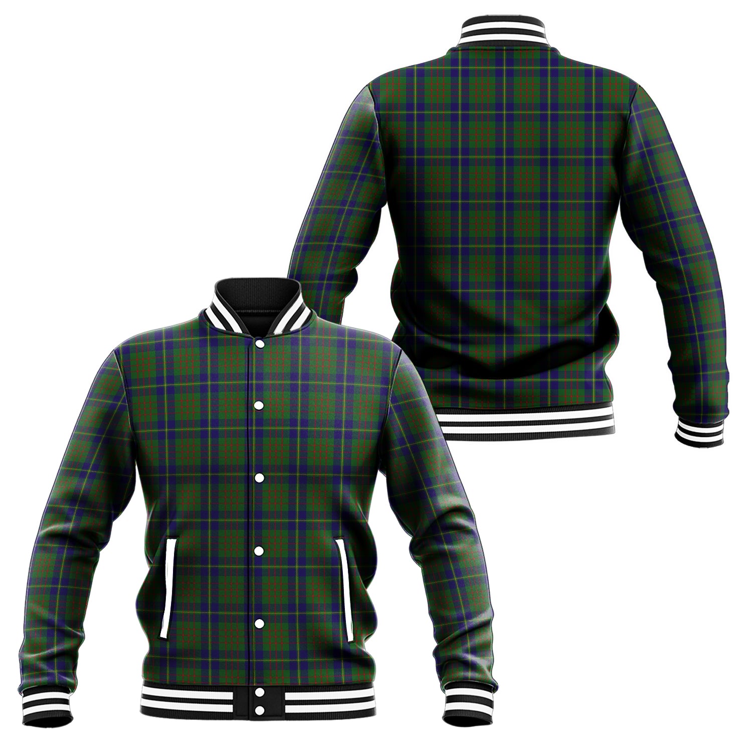 Cameron of Lochiel Hunting Tartan Baseball Jacket Unisex - Tartan Vibes Clothing