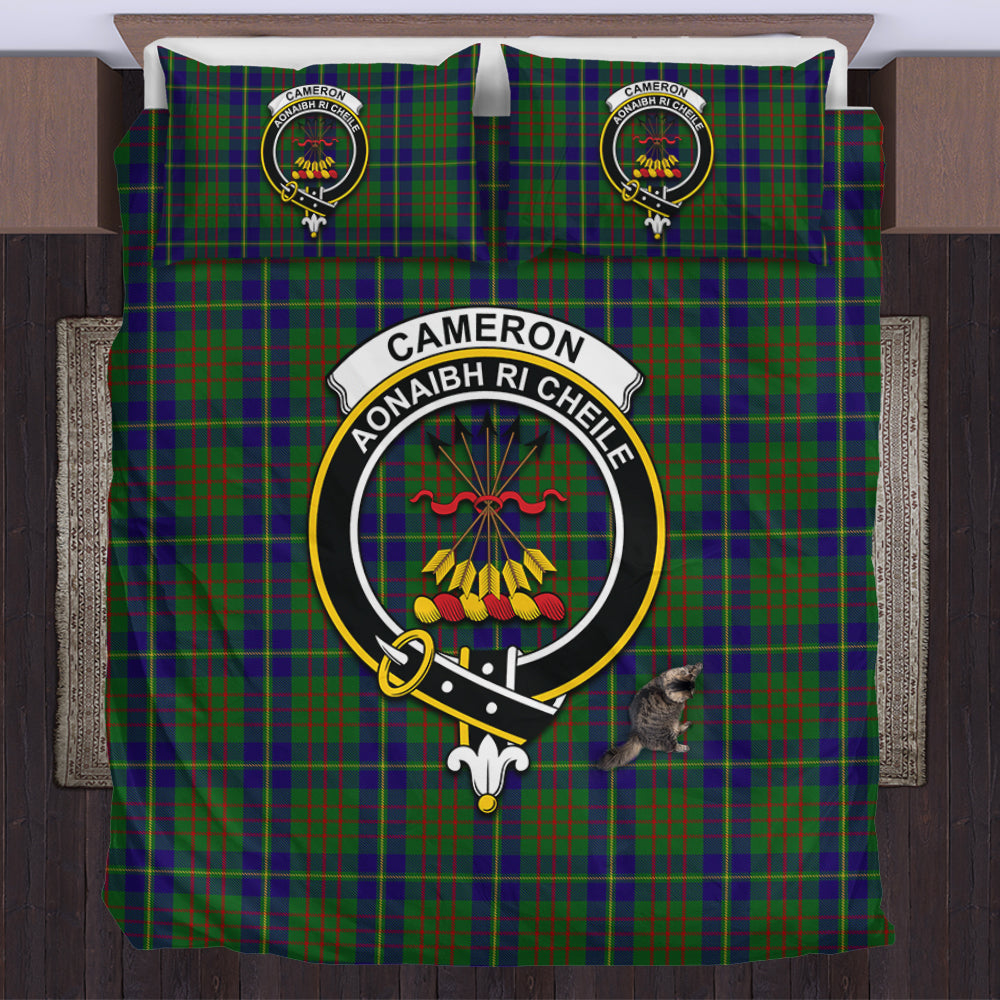 Cameron of Lochiel Hunting Tartan Bedding Set with Family Crest US Bedding Set - Tartan Vibes Clothing