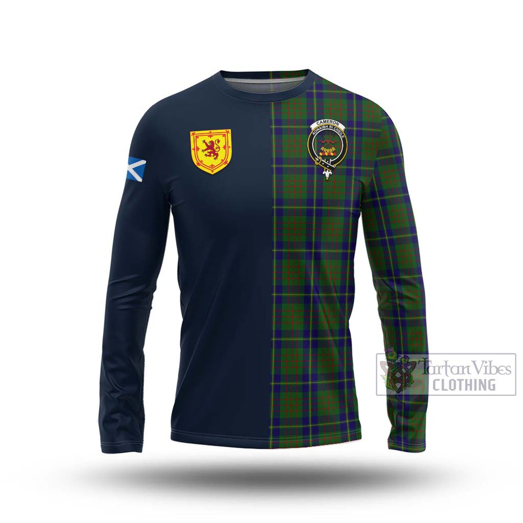 Tartan Vibes Clothing Cameron of Lochiel Hunting Tartan Long Sleeve T-Shirt with Scottish Lion Royal Arm Half Style