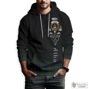 Cameron of Lochiel Hunting Tartan Hoodie Featuring Alba Gu Brath Family Crest Celtic Inspired