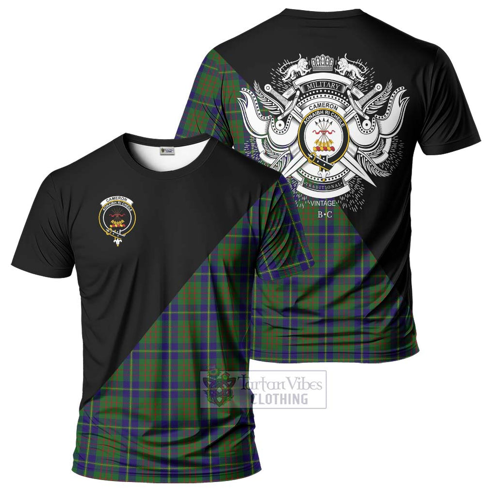 Cameron of Lochiel Hunting Tartan T-Shirt with Family Crest and Military Logo Style Kid's Shirt - Tartanvibesclothing Shop