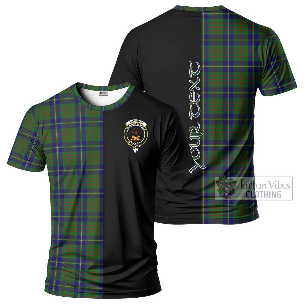 Cameron of Lochiel Hunting Tartan T-Shirt with Family Crest and Half Of Me Style Kid's Shirt - Tartanvibesclothing Shop