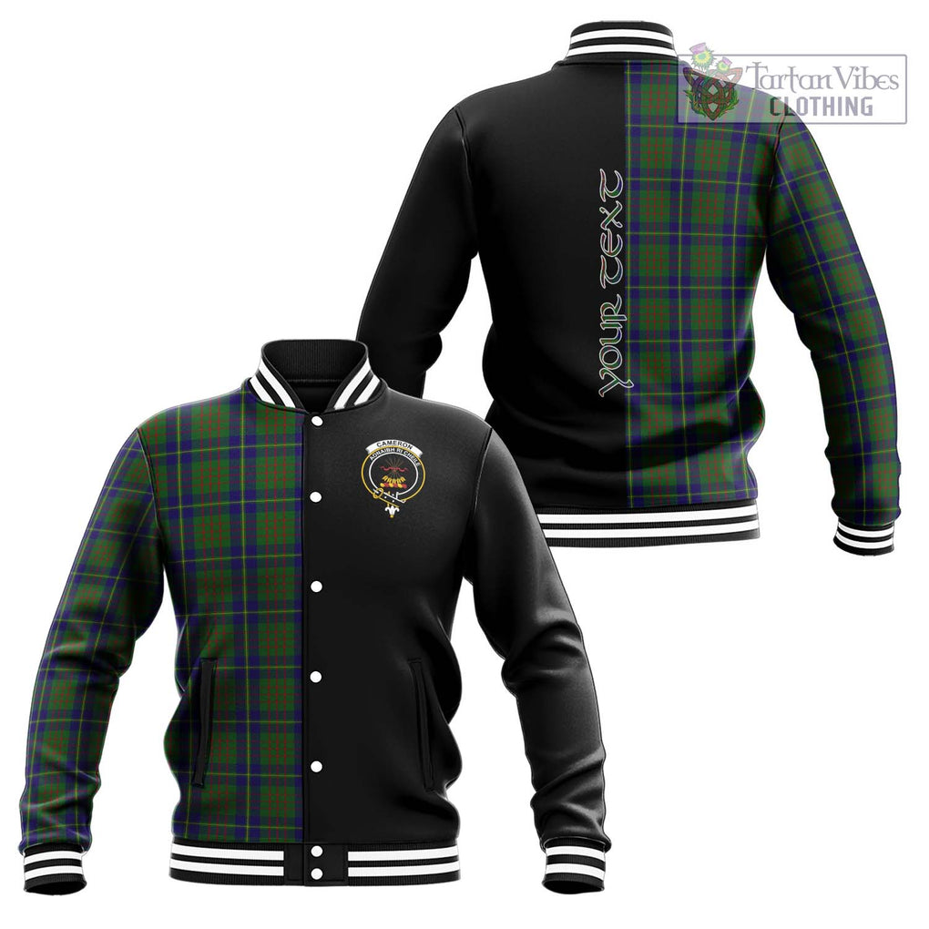 Cameron of Lochiel Hunting Tartan Baseball Jacket with Family Crest and Half Of Me Style Unisex - Tartanvibesclothing Shop