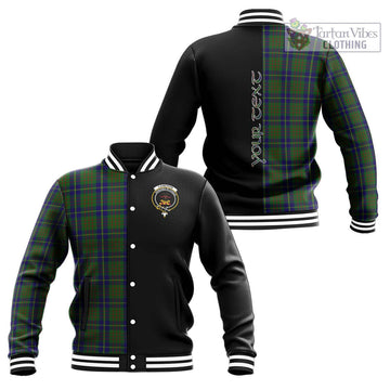 Cameron of Lochiel Hunting Tartan Baseball Jacket with Family Crest and Half Of Me Style