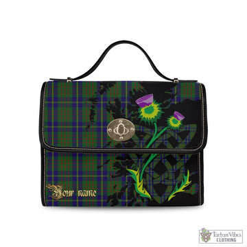 Cameron of Lochiel Hunting Tartan Waterproof Canvas Bag with Scotland Map and Thistle Celtic Accents