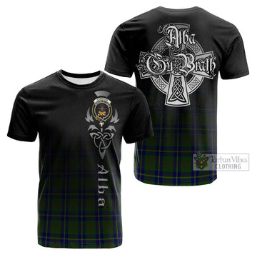 Cameron of Lochiel Hunting Tartan Cotton T-shirt Featuring Alba Gu Brath Family Crest Celtic Inspired