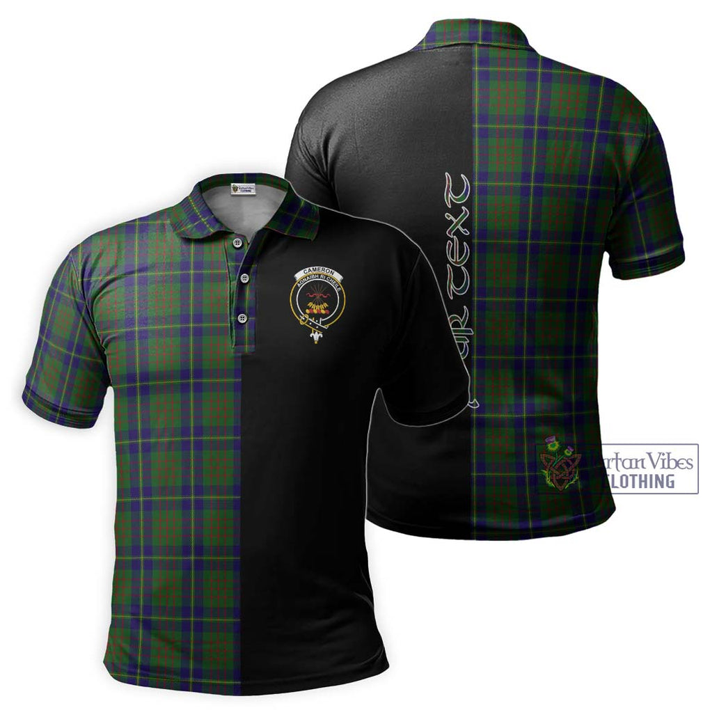 Cameron of Lochiel Hunting Tartan Polo Shirt with Family Crest and Half Of Me Style Kid - Tartanvibesclothing Shop