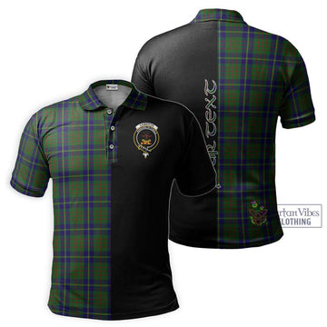 Cameron of Lochiel Hunting Tartan Polo Shirt with Family Crest and Half Of Me Style